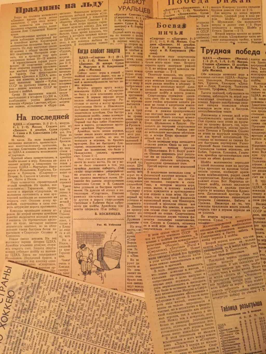 Хоккей заметки Спартак Москва 1950-1955 1