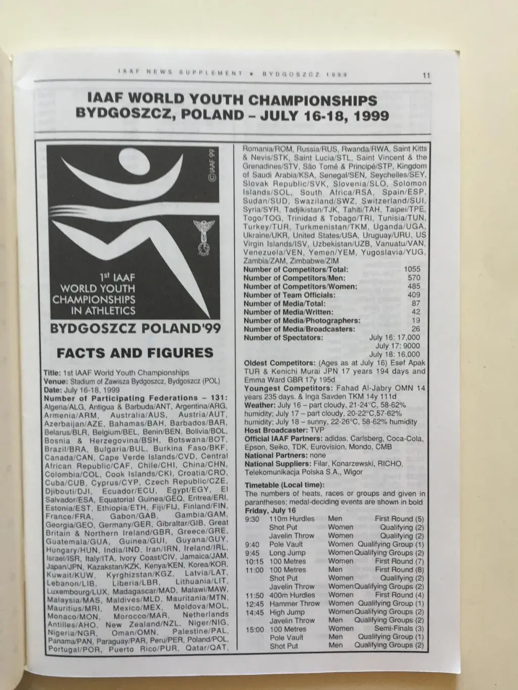 Легкая атлетика информационный бюллетень ИААФ 1999 1