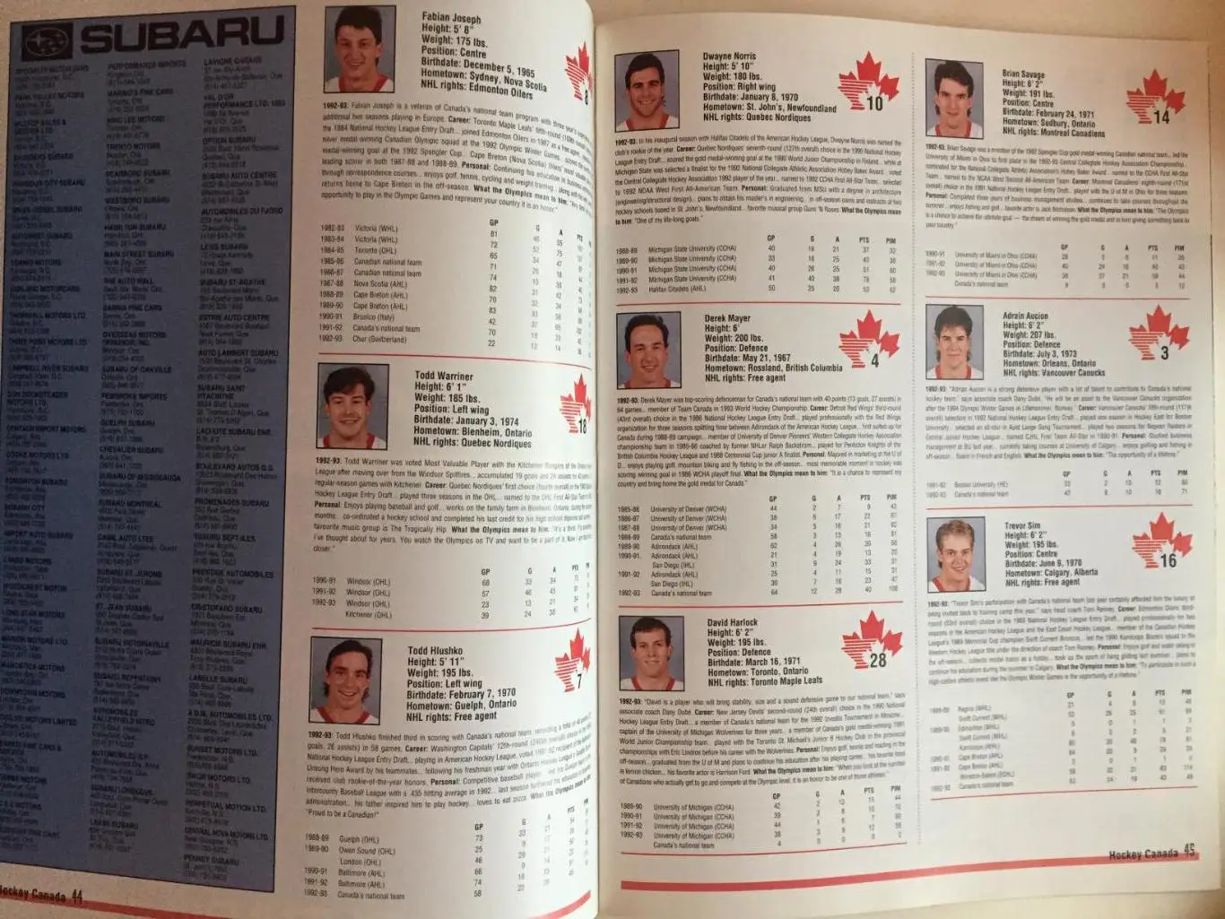 Журнал Хоккей сб.Канада 1993-1994 2