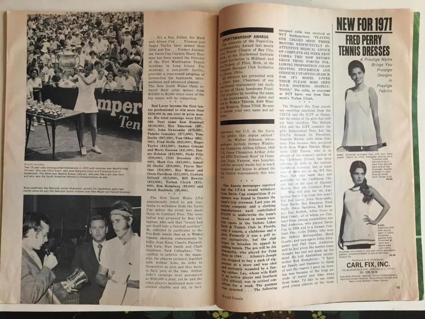 Журнал Мировой Теннис март 1971 3