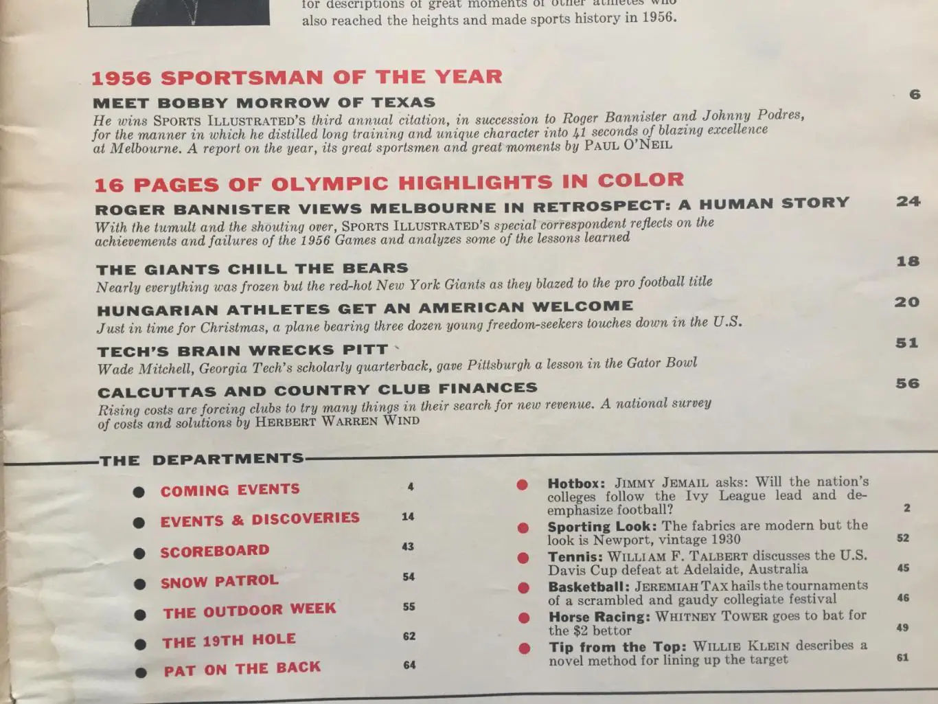 Журнал Спорт Иллюстрейтед 07.01.1957 1