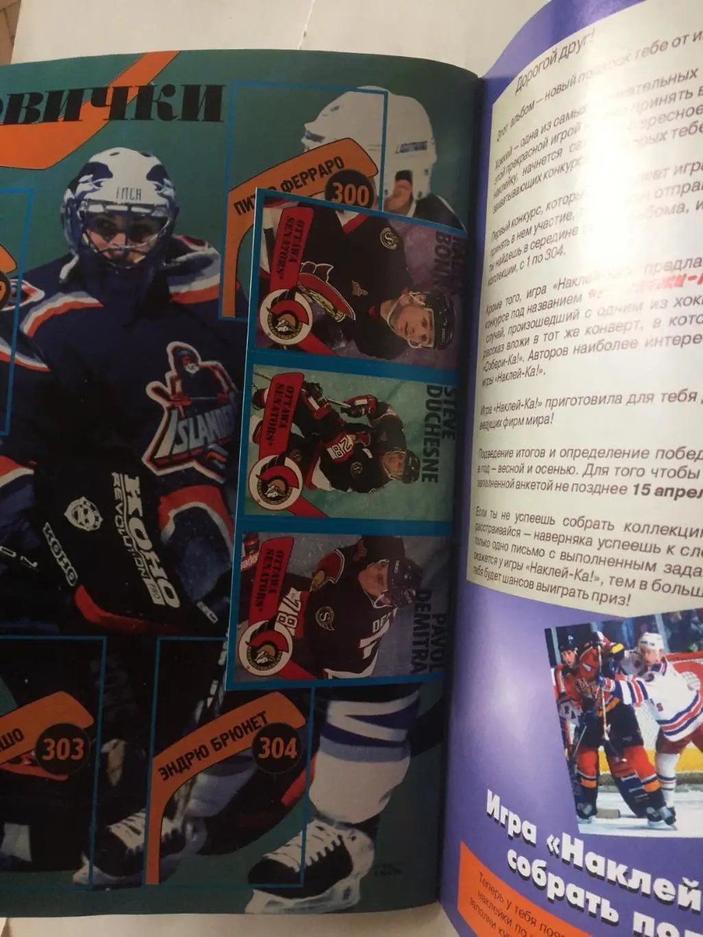 Альбом Панини НХЛ 1995-1996 пустой 2