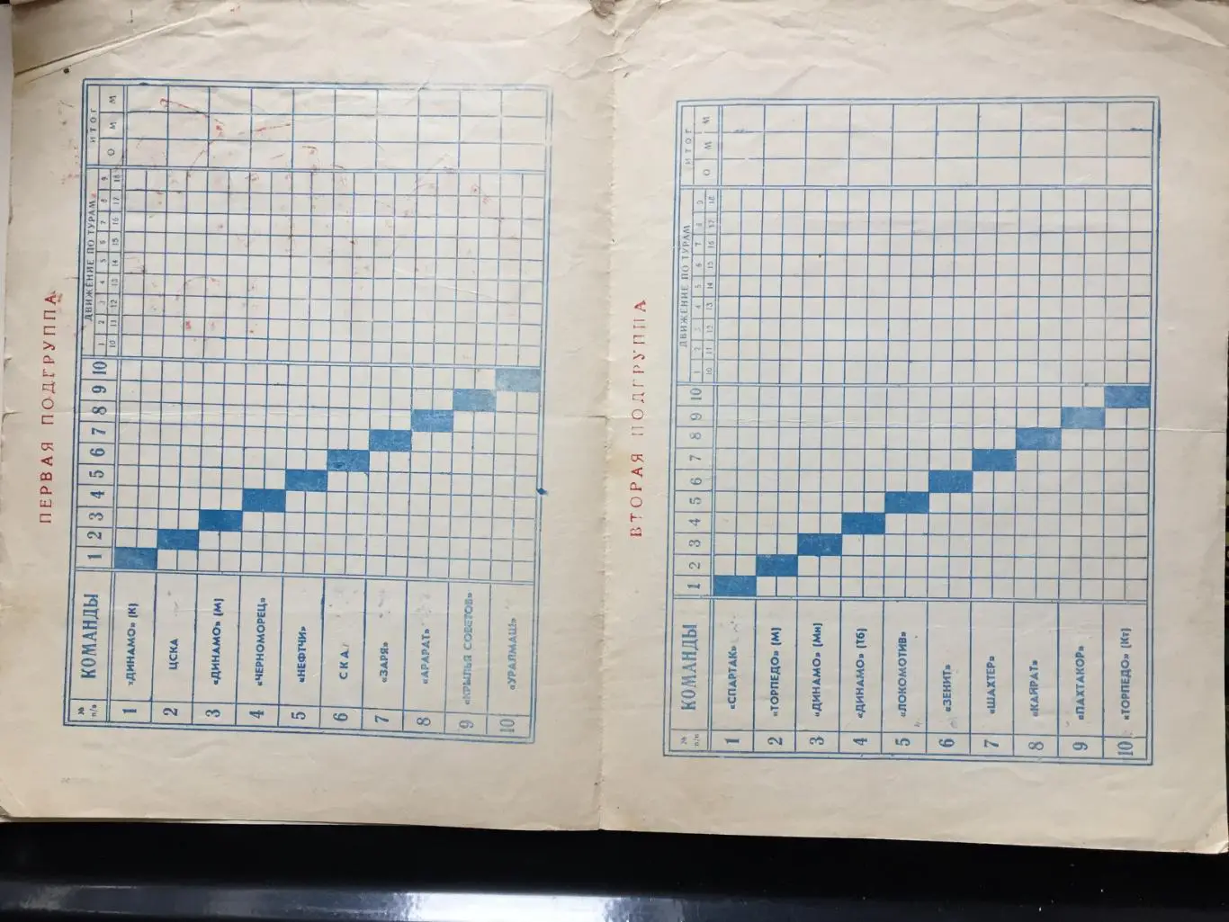Футбол Календарь игр 1967г. ст.Лужники 1