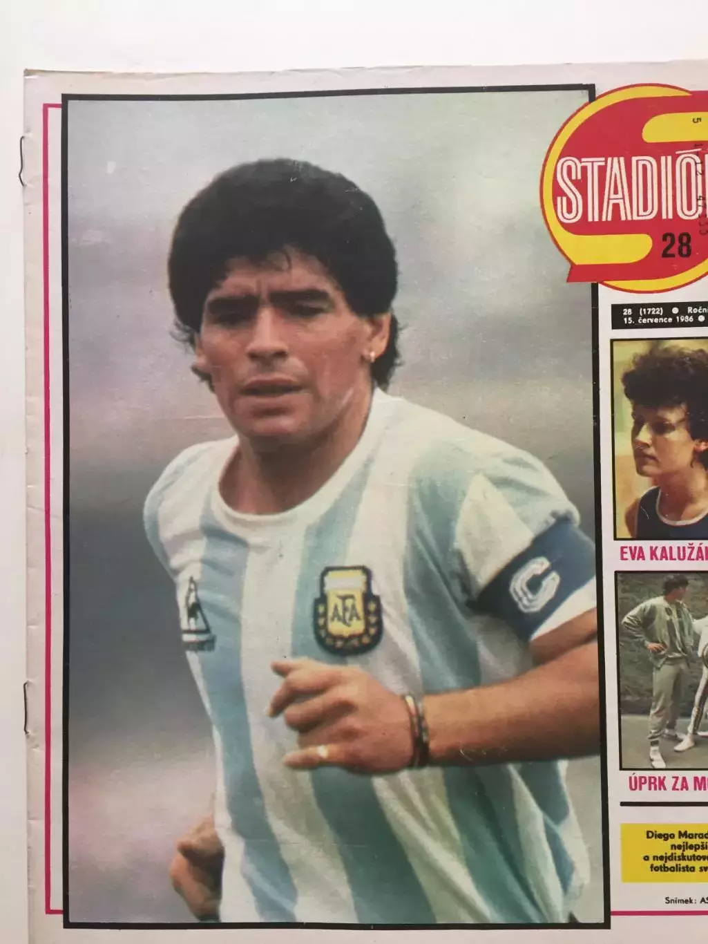 Журнал Стадион № 28 1986 обложка Марадона,постер Пластика Нитра(ЧССР)