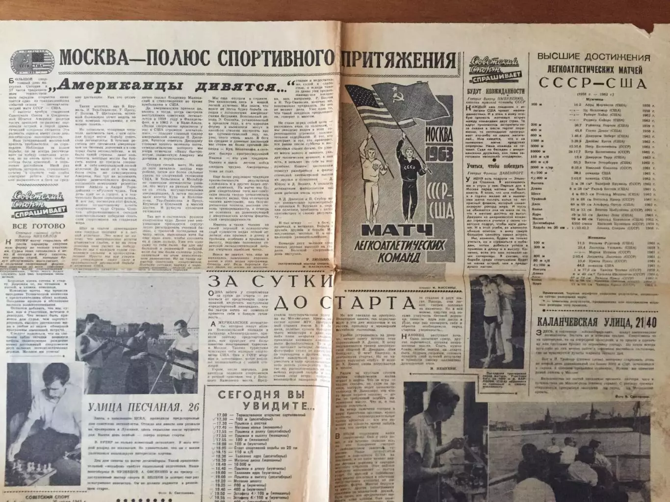 Заметки СССР - США 1963 легкая атлетика 3