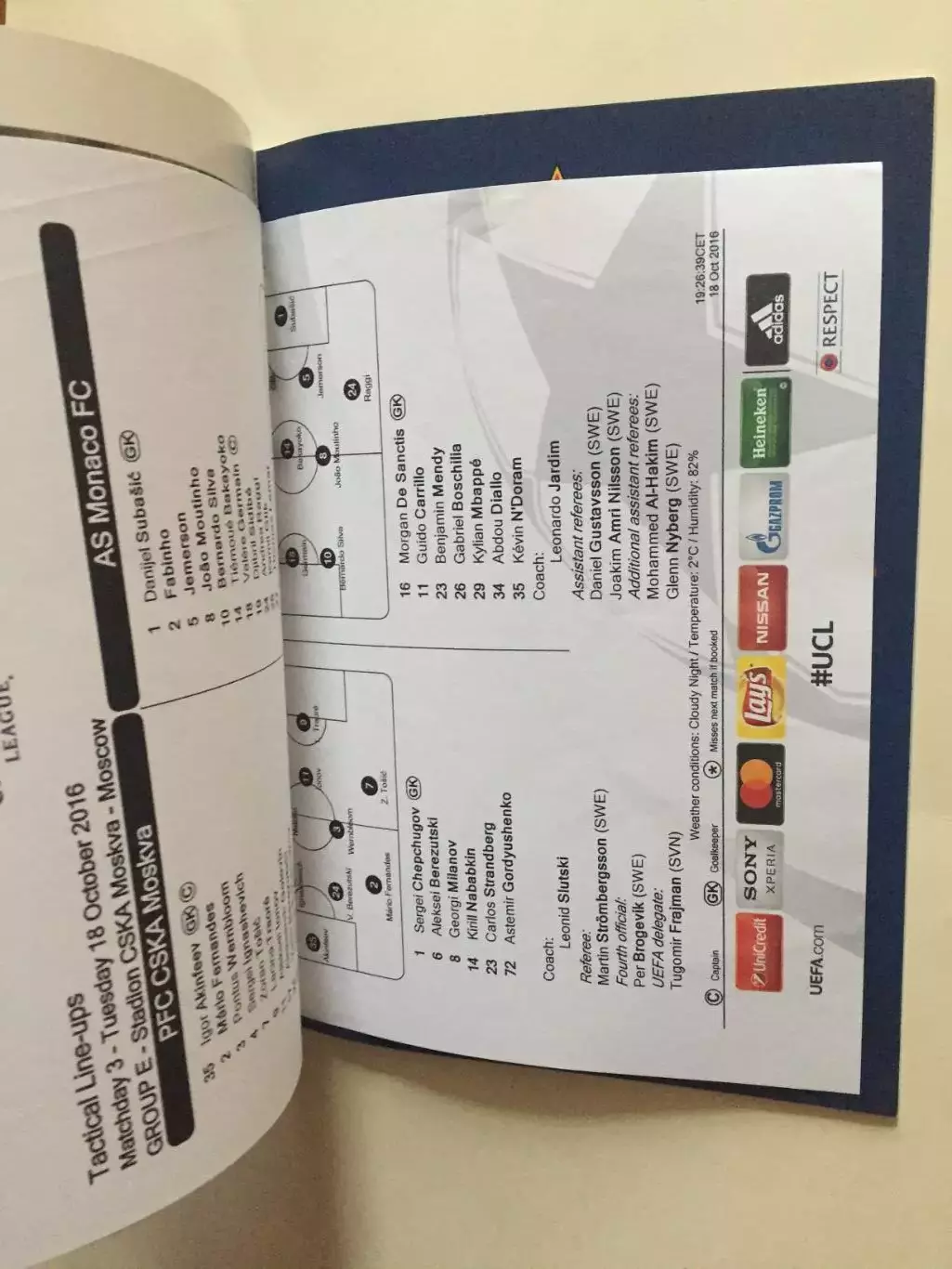 Лига чемпионов ЦСКА - Монако Франция 18.10.2016 2