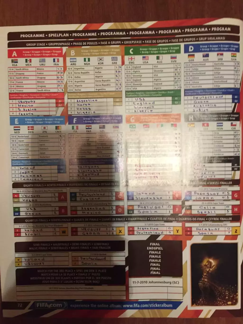 Панини Чемпионат мира 2010 5