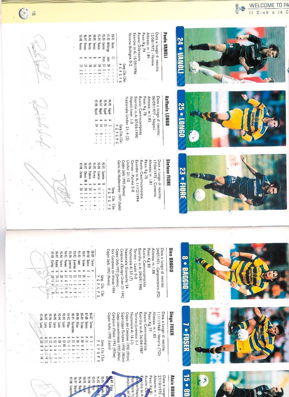 Парма программа-буклет к финалу Кубка УЕФА 1999 1