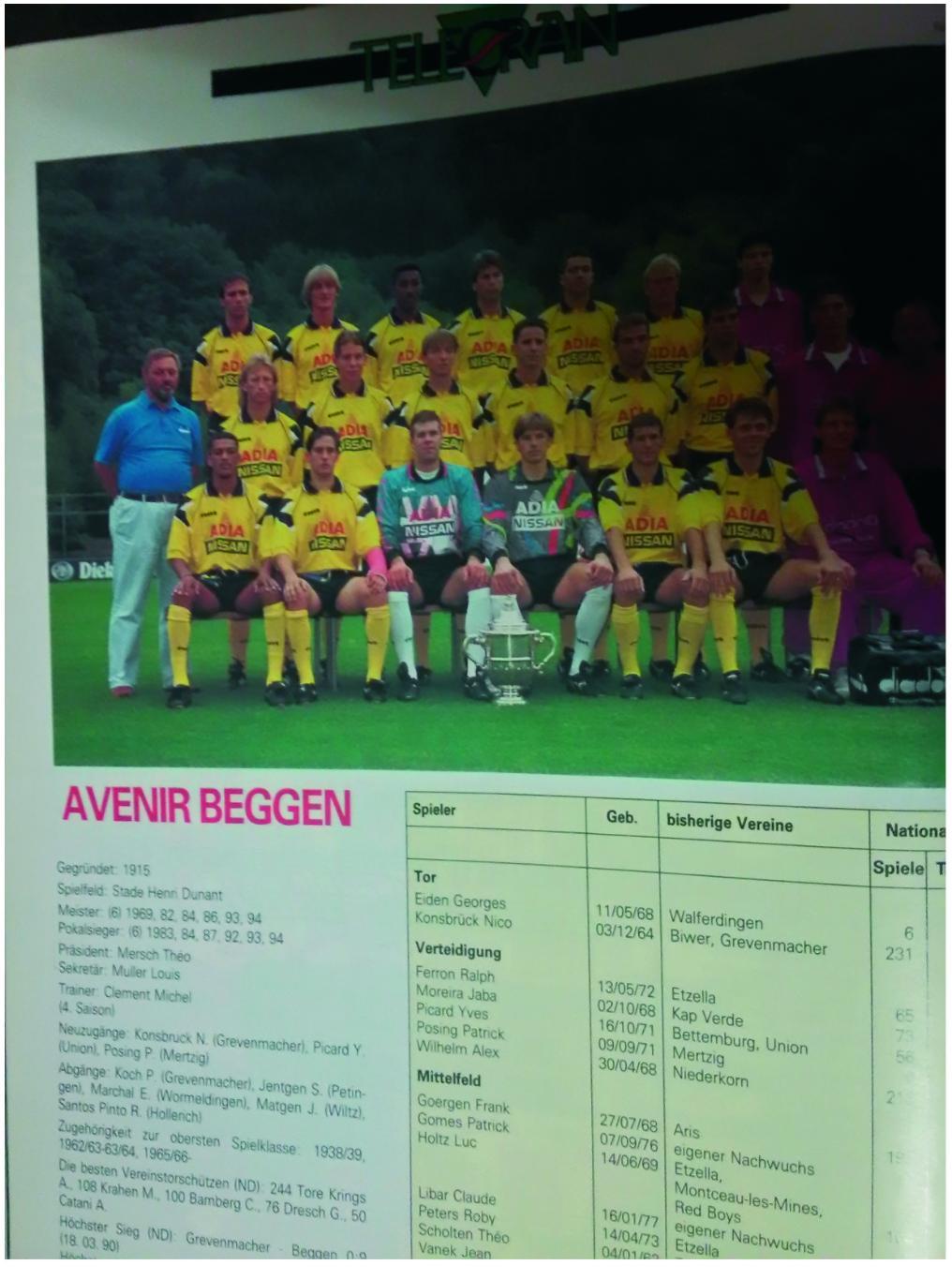 Лиговый журнал Люксембург (лига 1994/95) 2