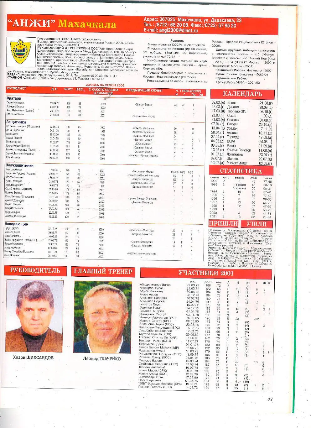 Футбол - ежегодник Мир Футбола 2002 г. 6