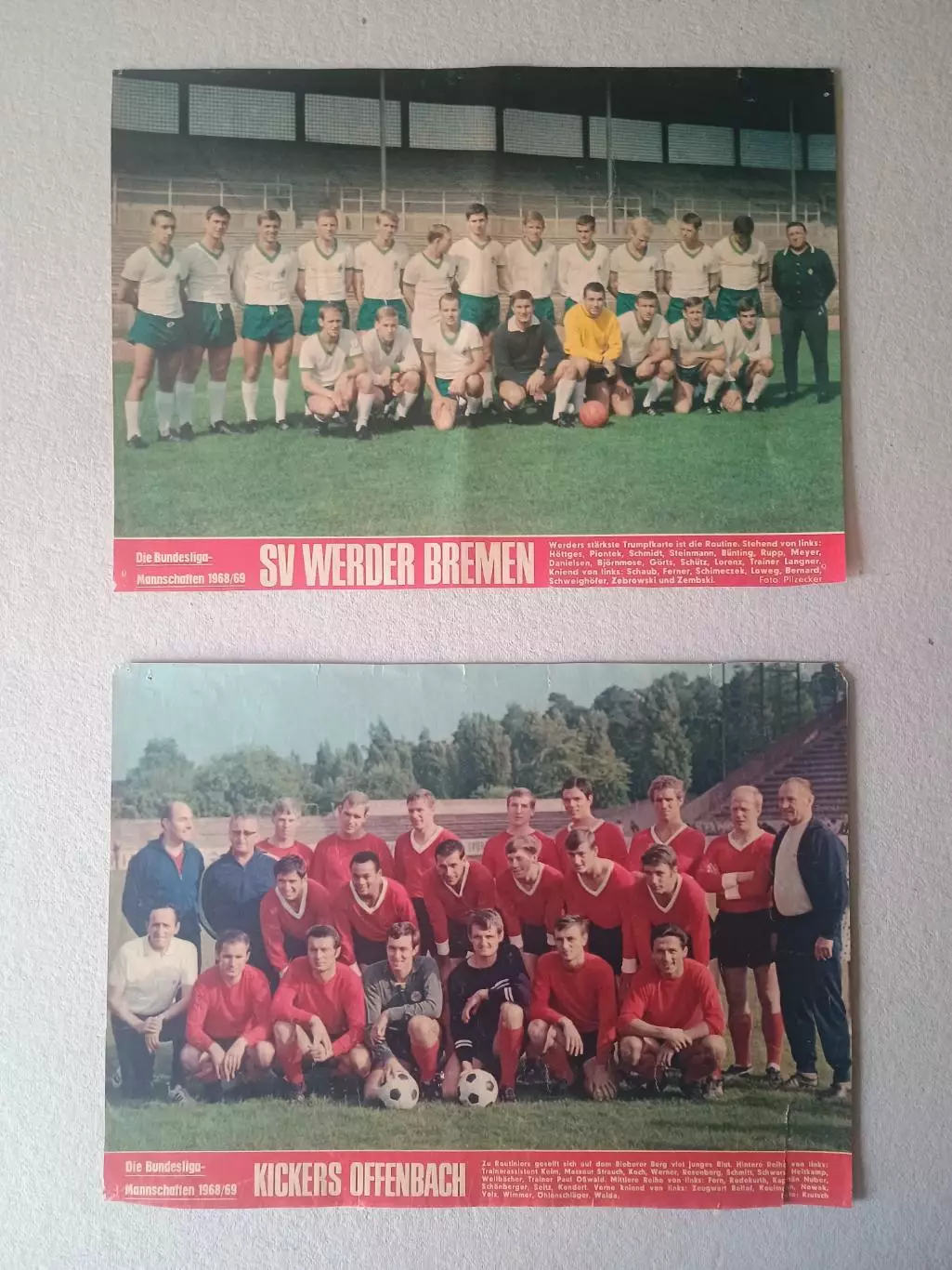 9 плакатов из журнала Kicker за 1969 год. 2