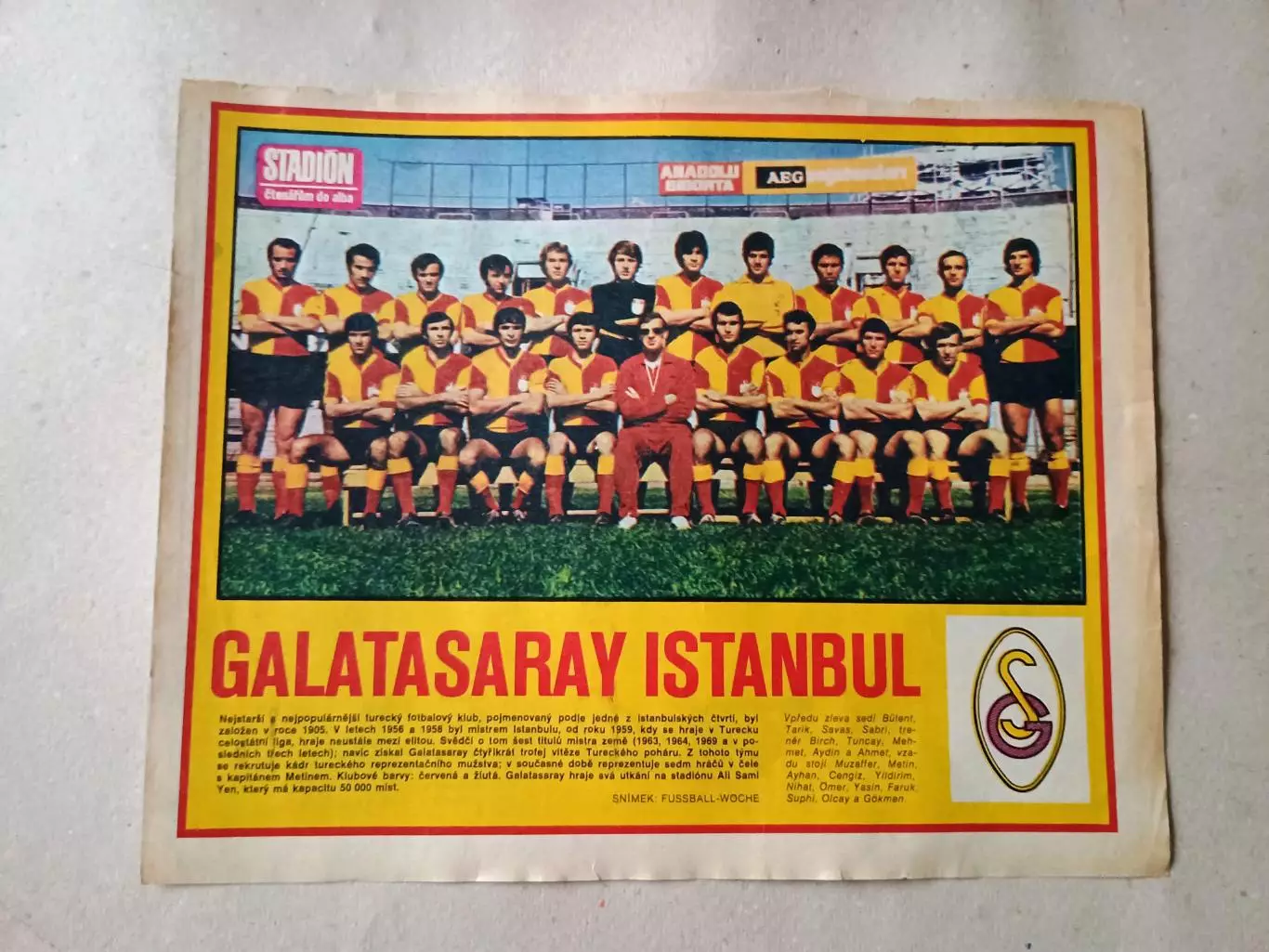 Плакат из журнала Стадион- Galatasaray 2