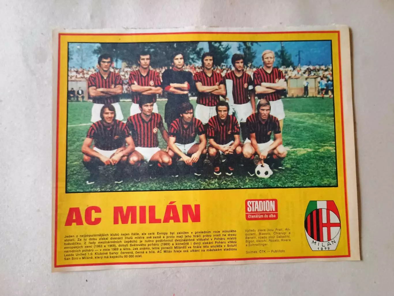 Плакат из журнала Стадион- AC Milan