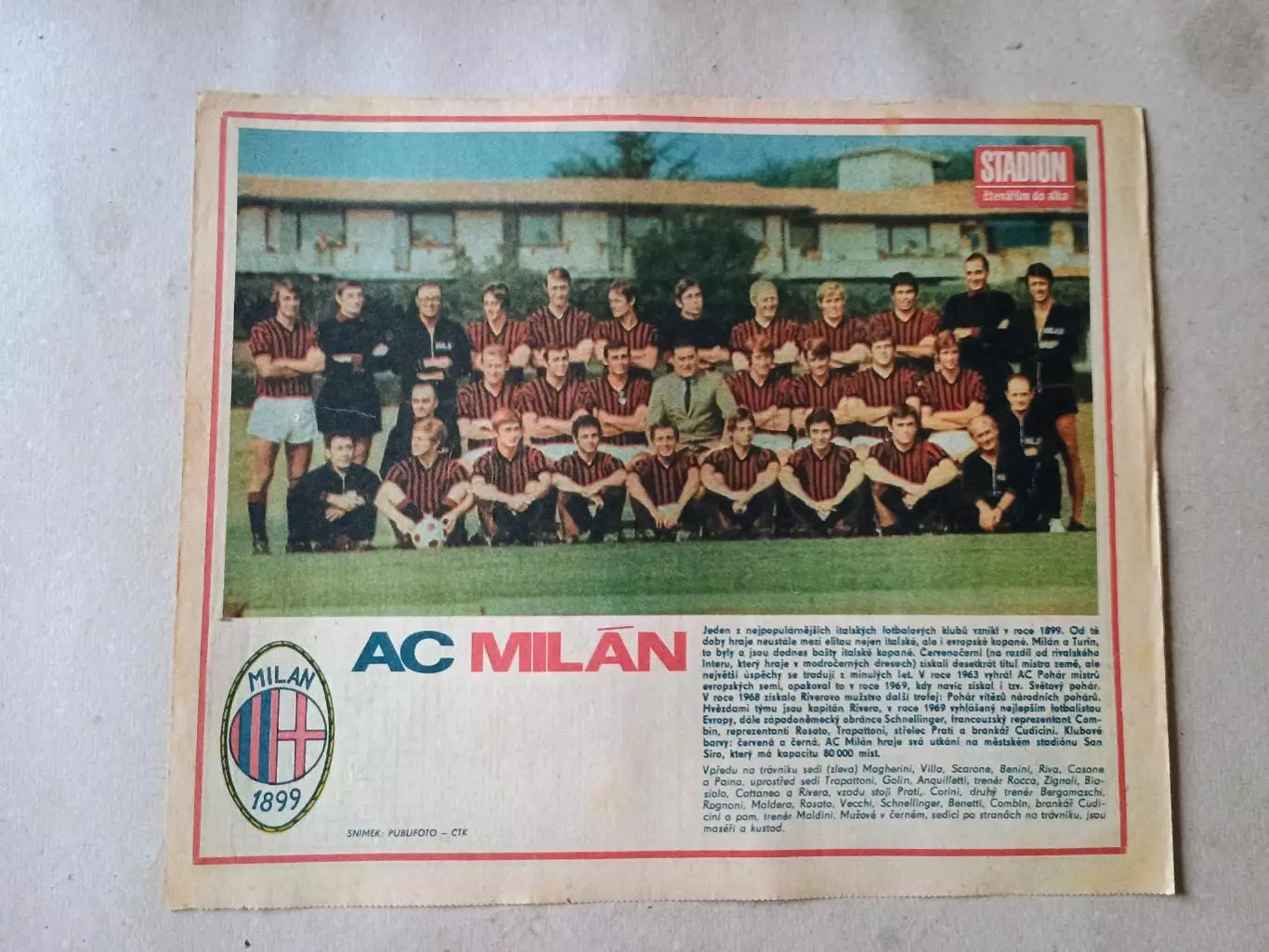 Плакат из журнала Стадион- AC Milan 9