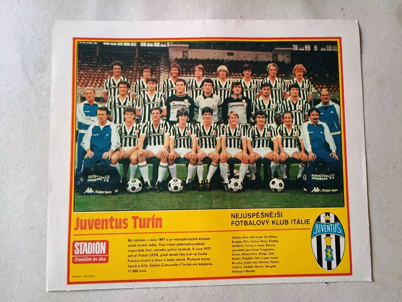 Плакат из журнала Стадион- Juventus 16