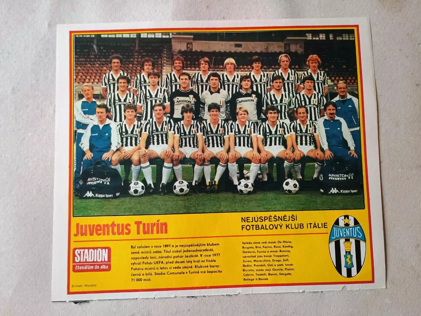 Плакат из журнала Стадион- Juventus 17