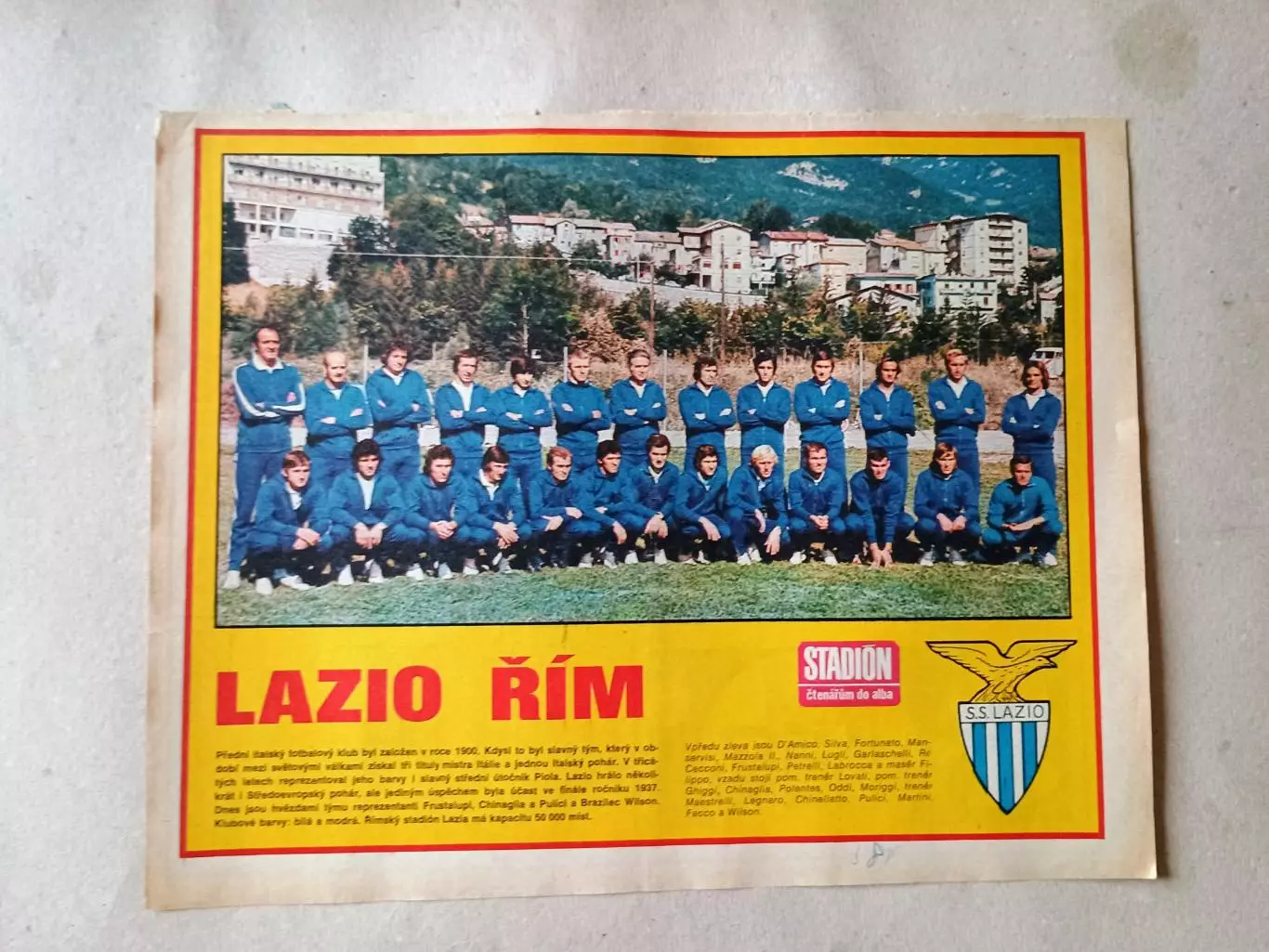 Плакат из журнала Стадион- Lazio 2
