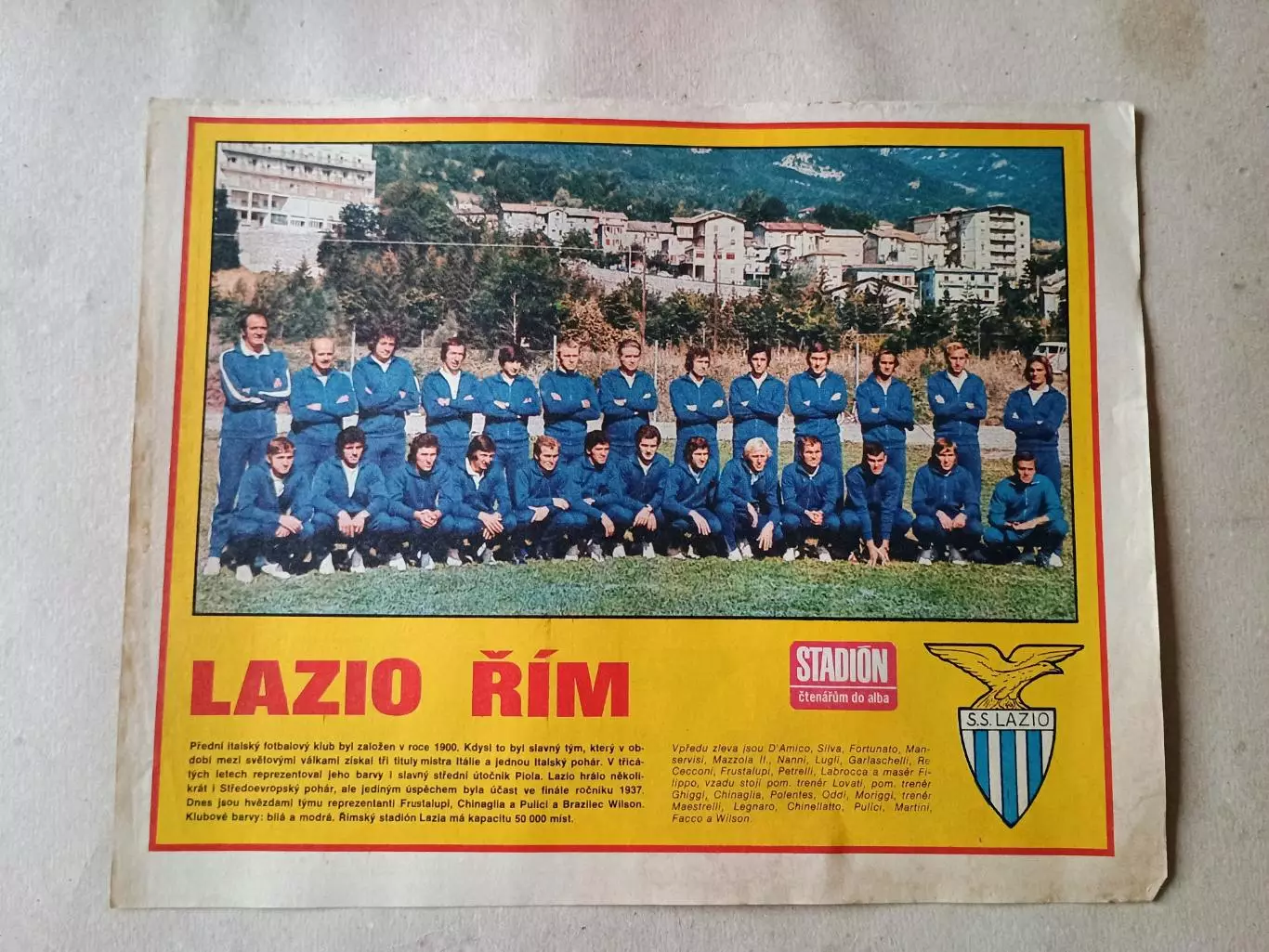 Плакат из журнала Стадион- Lazio 3