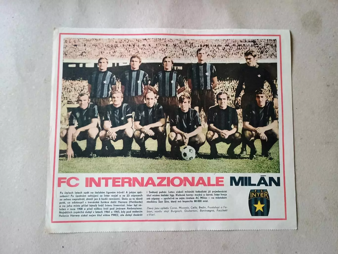 Плакат из журнала Стадион- Inter