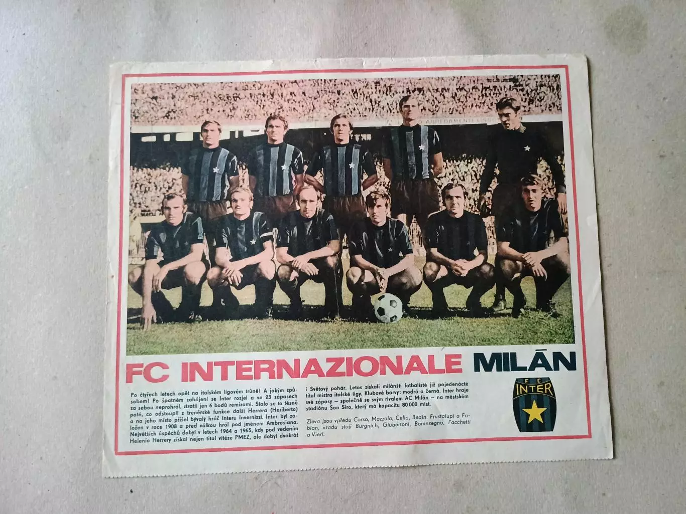 Плакат из журнала Стадион- Inter 3