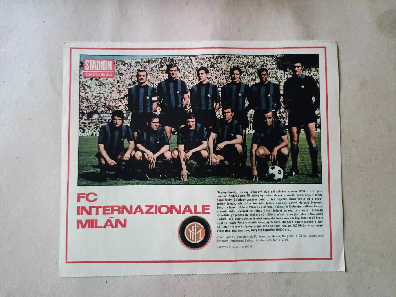 Плакат из журнала Стадион- Inter 7