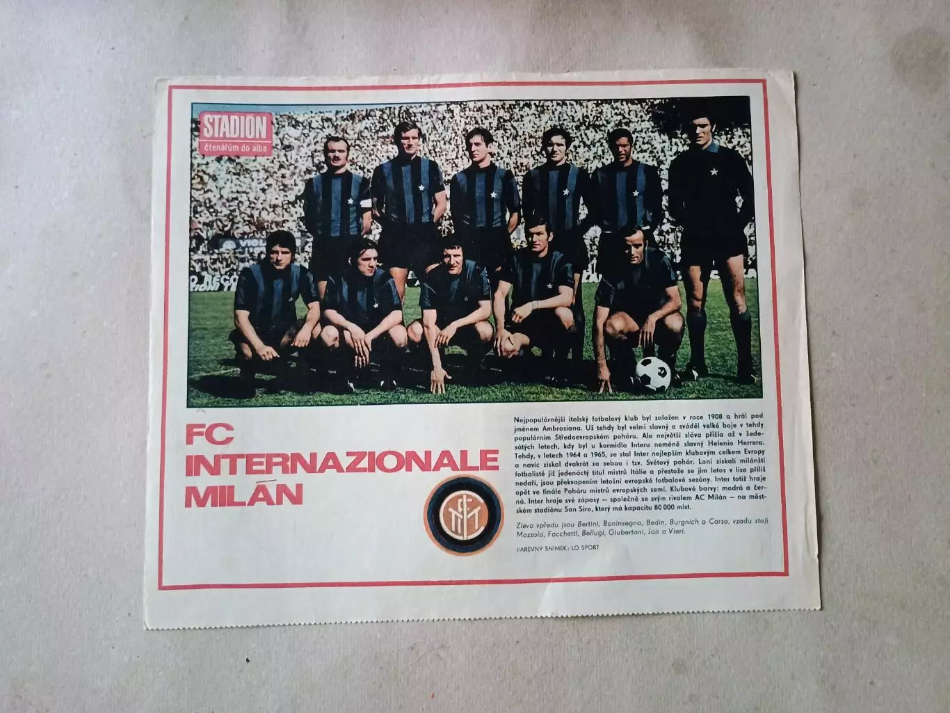 Плакат из журнала Стадион- Inter 8