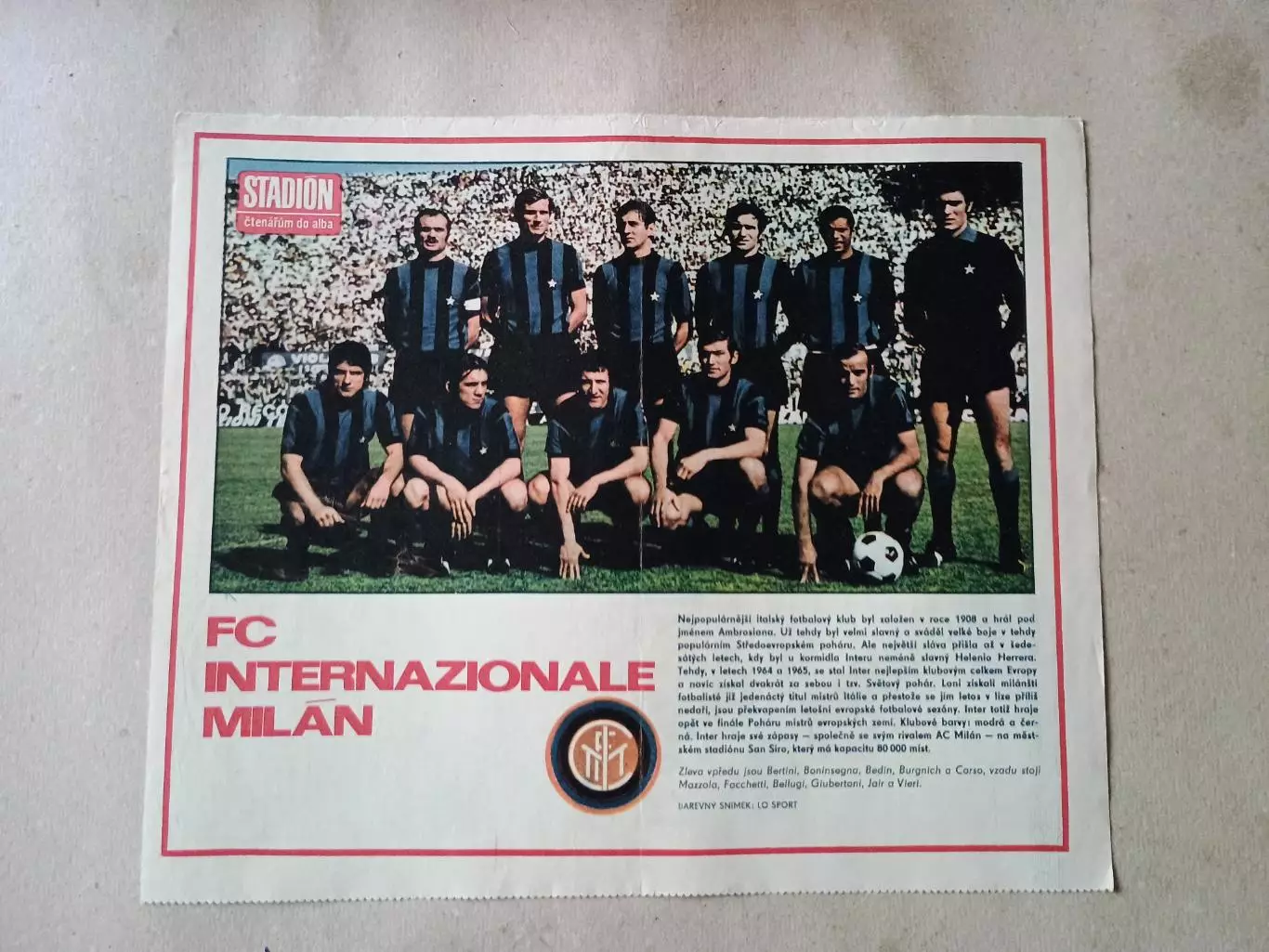 Плакат из журнала Стадион- Inter 9