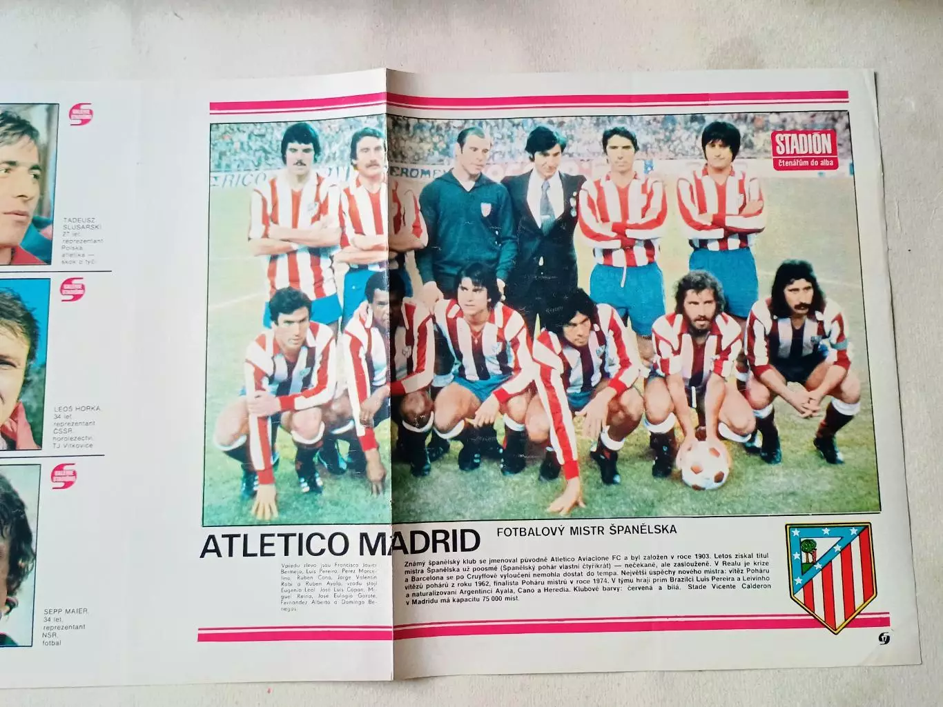 Плакат из журнала Стадион- Atletico