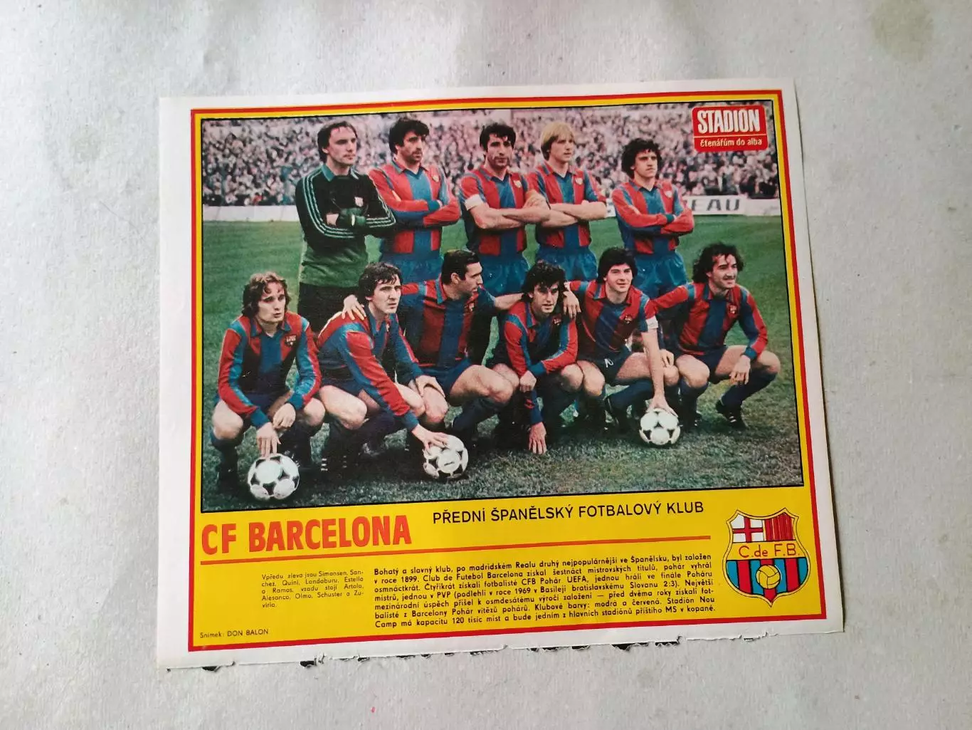 Плакат из журнала Стадион- Barcelona 11