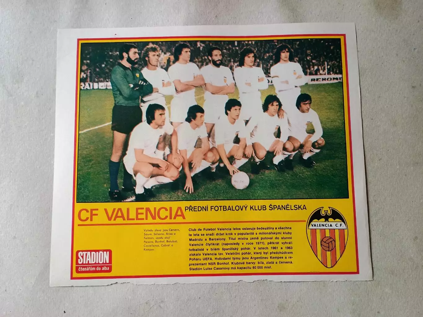 Плакат из журнала Стадион- Valencia 4