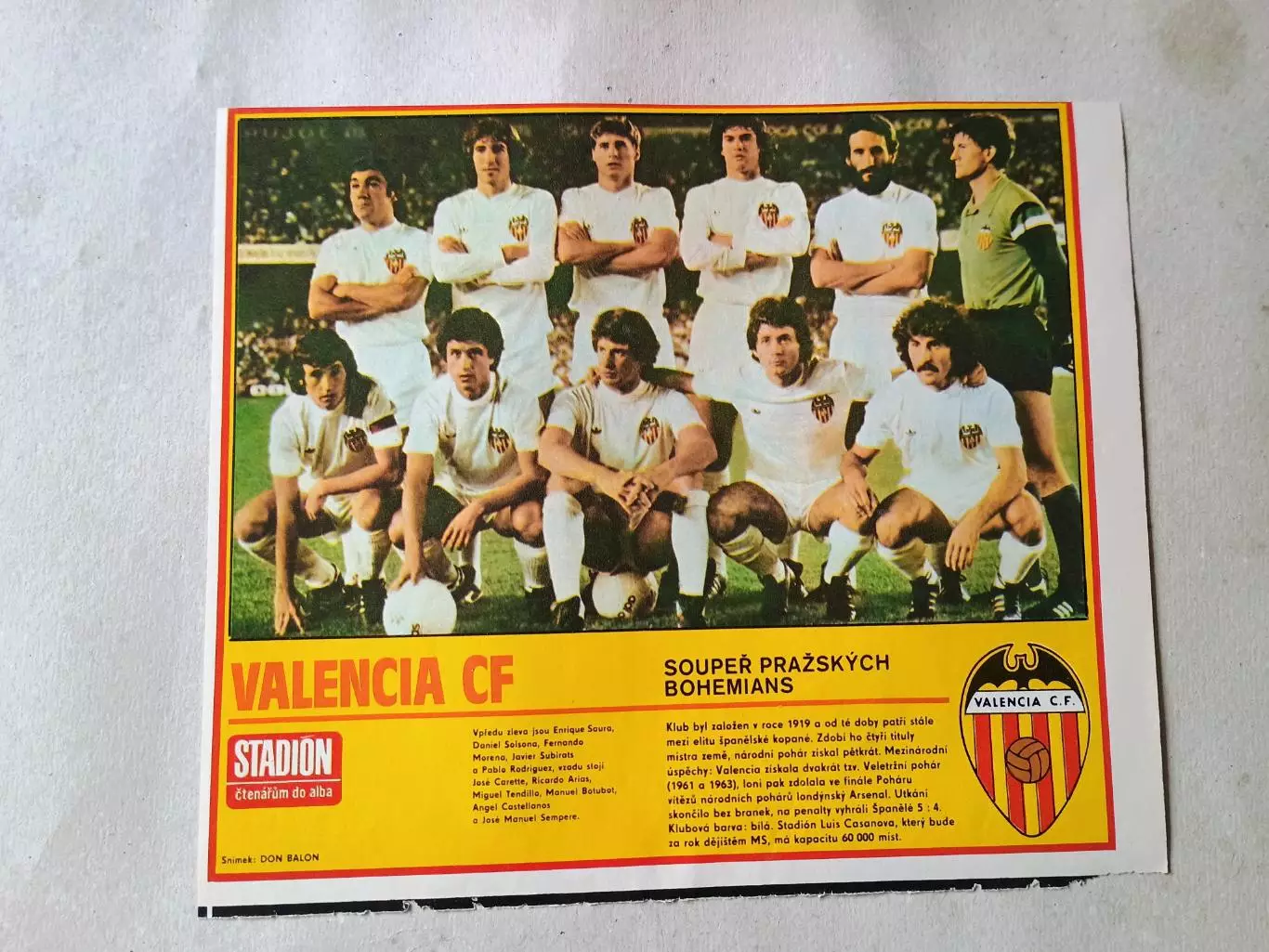 Плакат из журнала Стадион- Valencia 9
