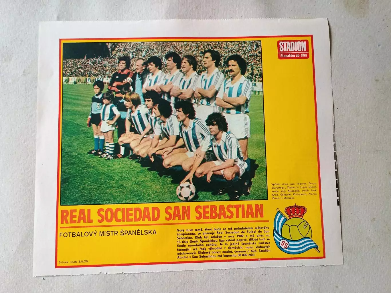 Плакат из журнала Стадион- San Sebastian 3