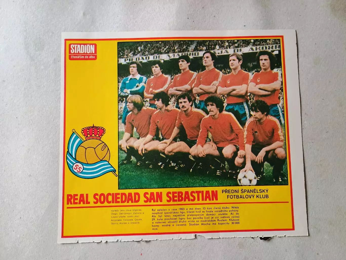 Плакат из журнала Стадион- San Sebastian 4