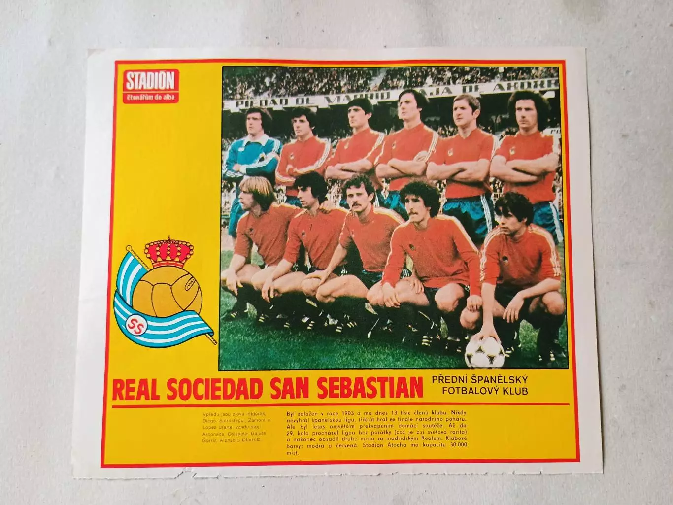 Плакат из журнала Стадион- San Sebastian 6