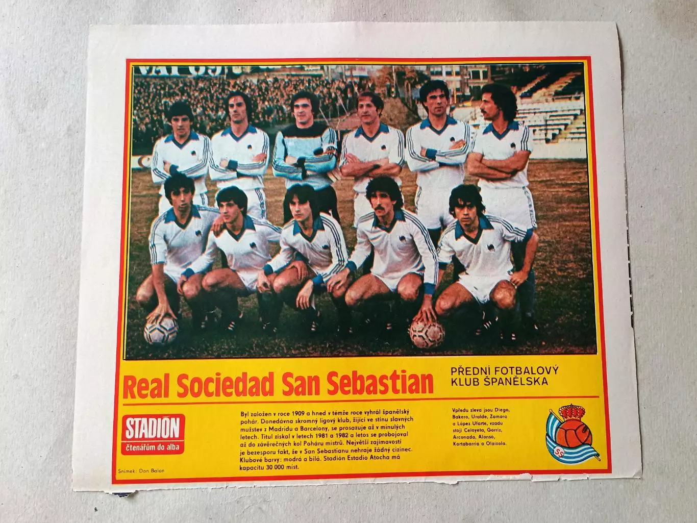 Плакат из журнала Стадион- San Sebastian 9