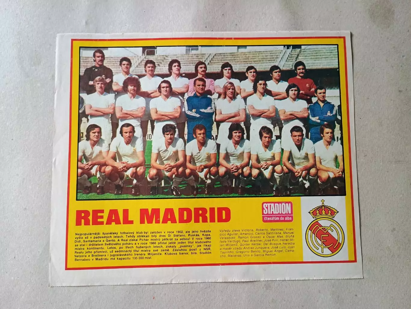 Плакат из журнала Стадион- Real 10