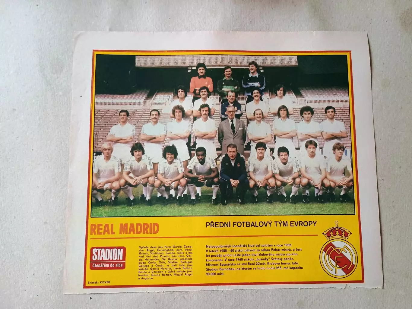 Плакат из журнала Стадион- Real 18