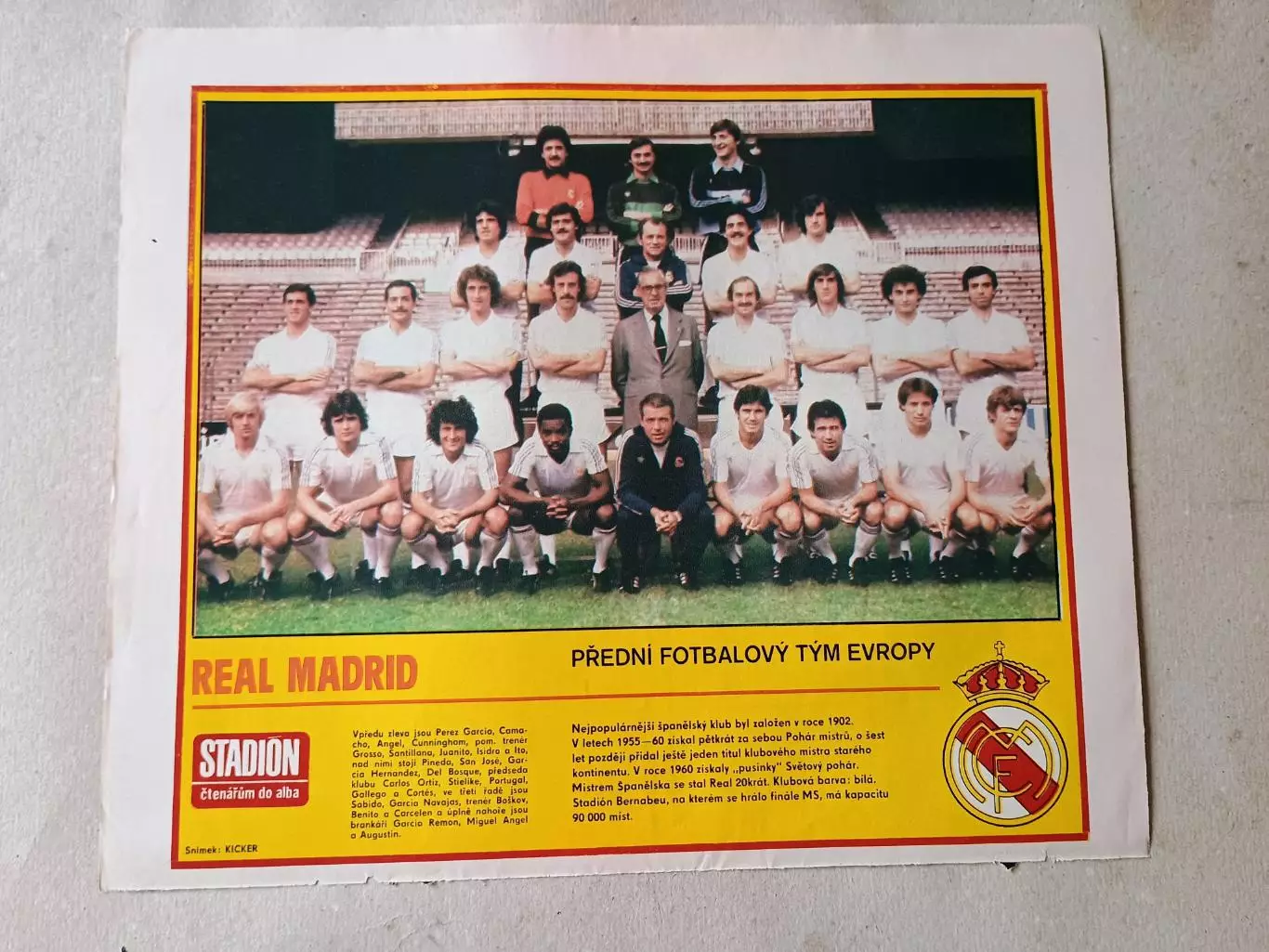 Плакат из журнала Стадион- Real 20