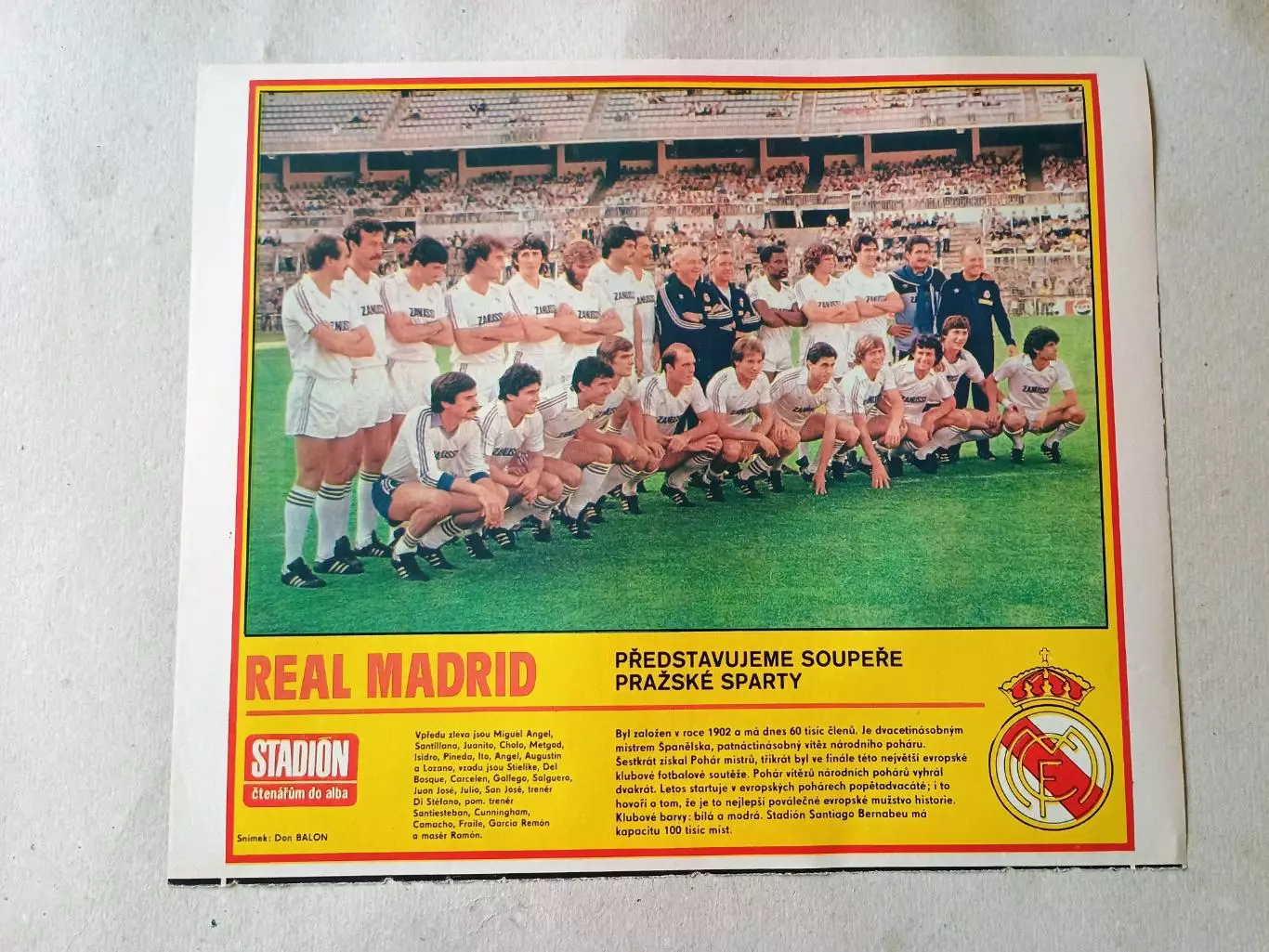 Плакат из журнала Стадион- Real 22