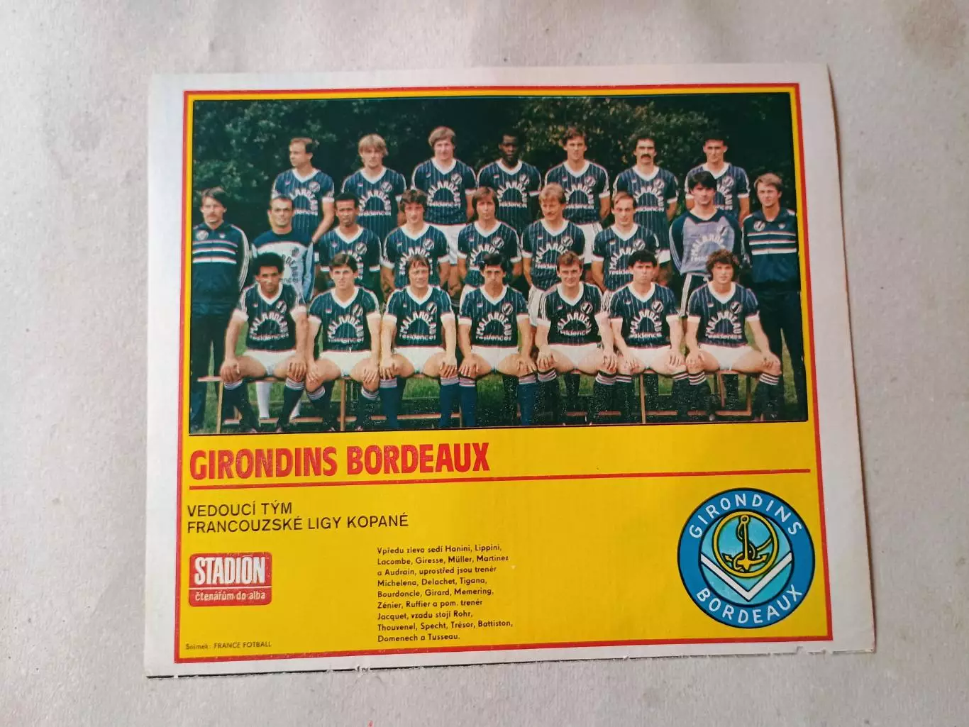 Плакат из журнала Стадион- Bordeaux