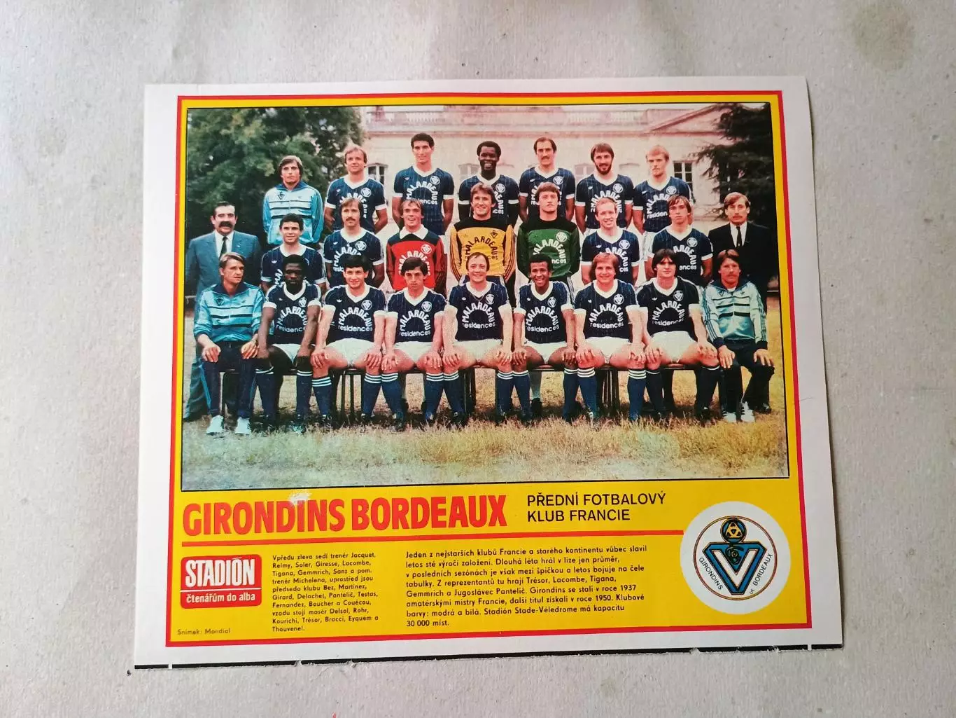 Плакат из журнала Стадион- Bordeaux 5