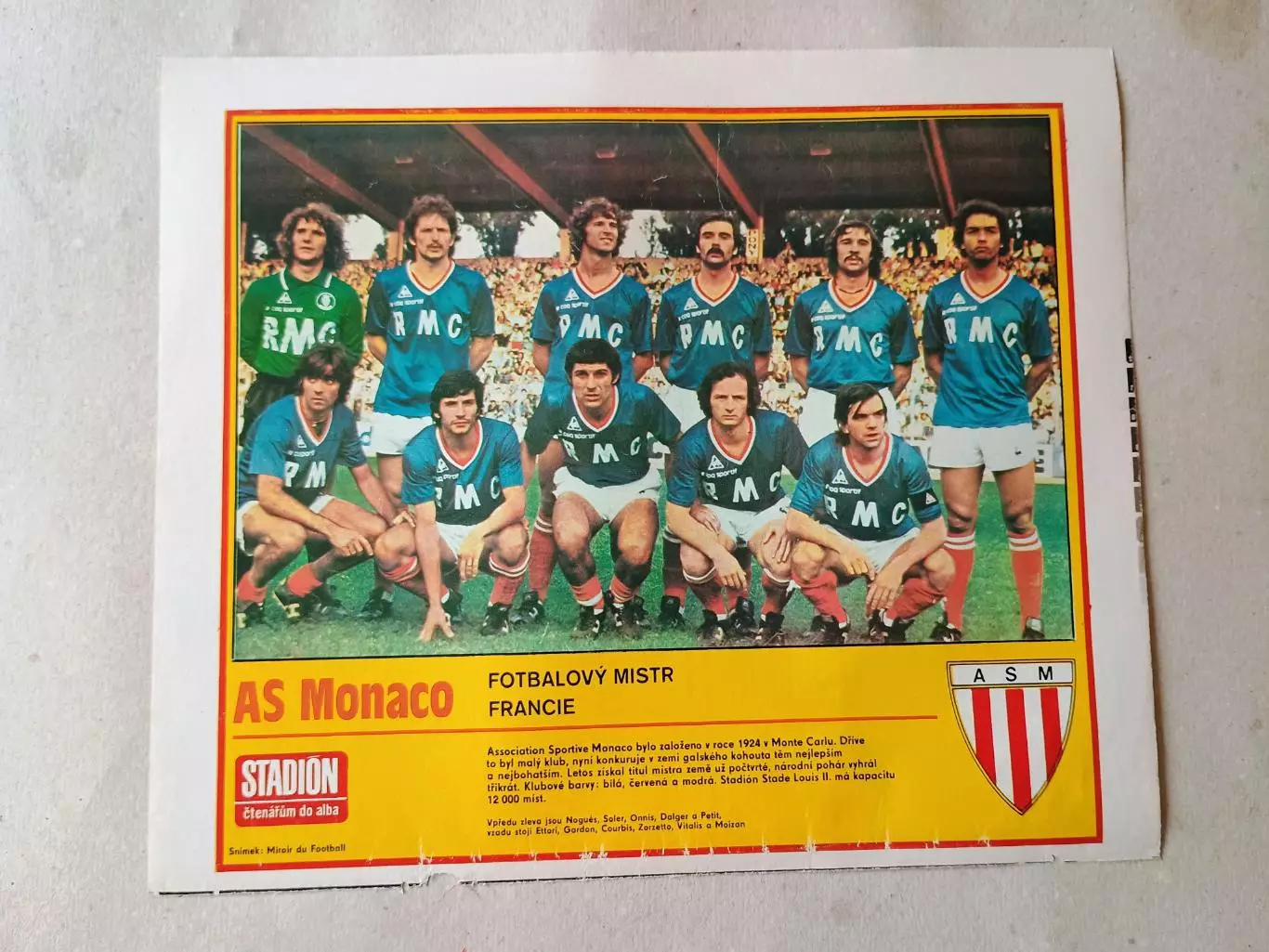 Плакат из журнала Стадион- Monaco