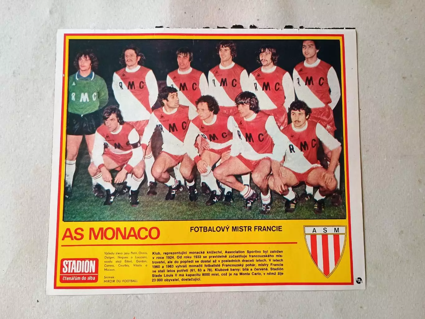 Плакат из журнала Стадион- Monaco 6