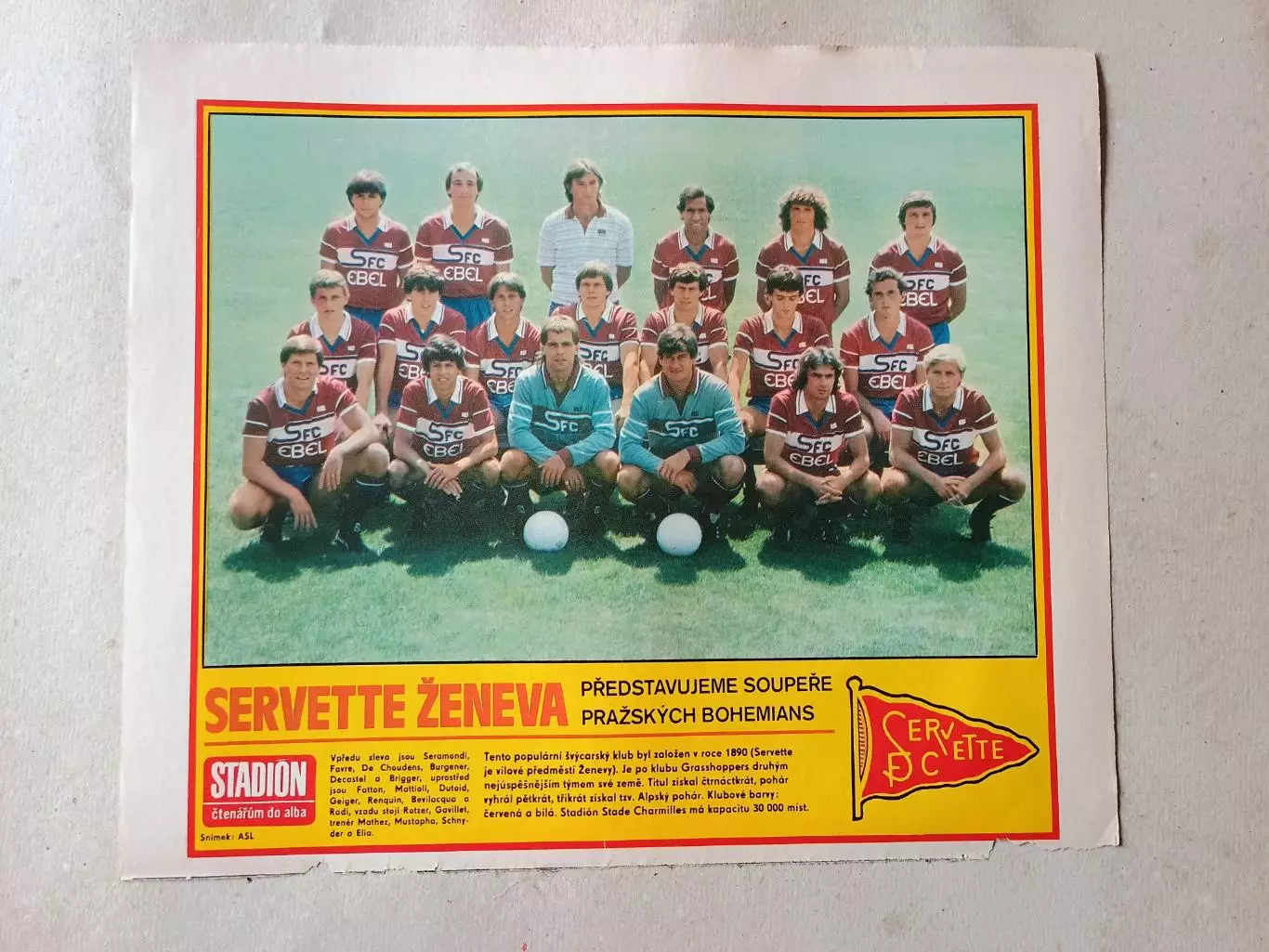 Плакат из журнала Стадион- Servette 9