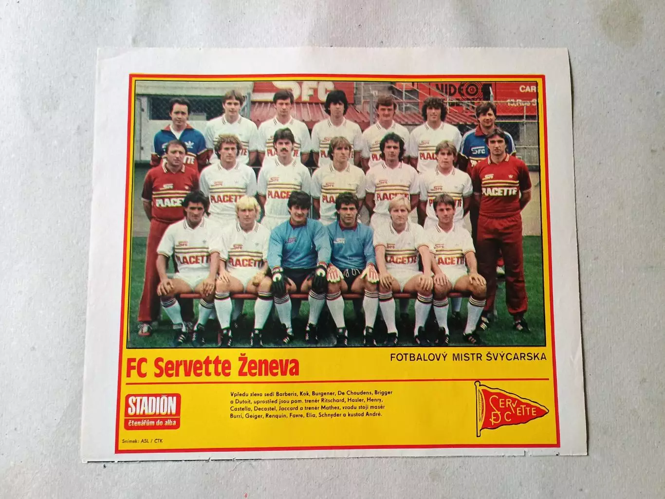 Плакат из журнала Стадион- Servette 10