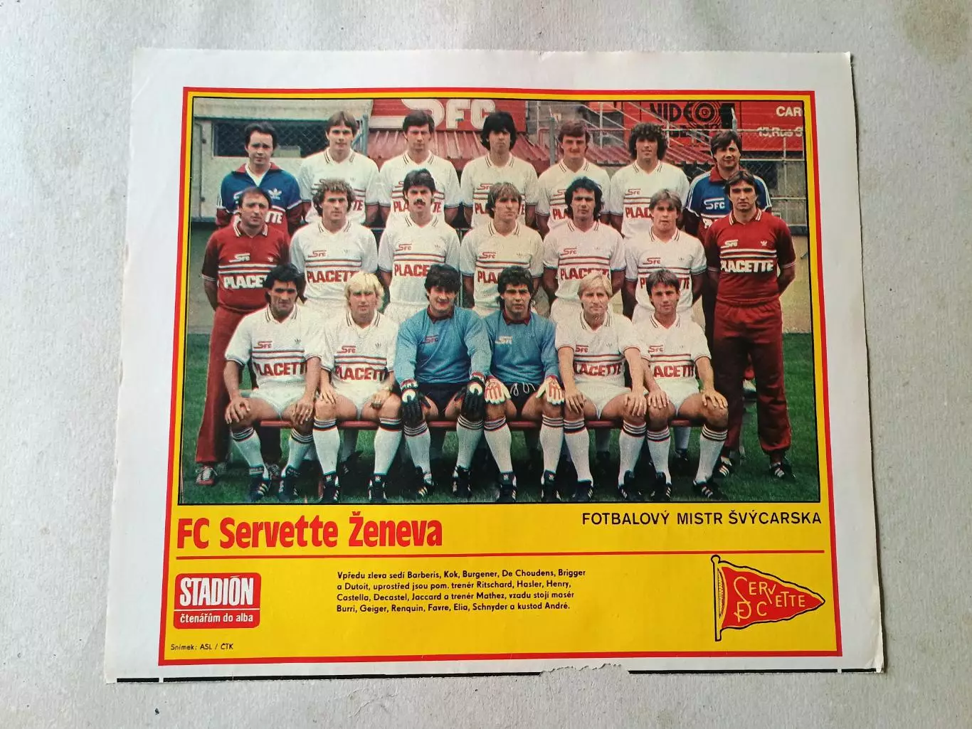 Плакат из журнала Стадион- Servette 12