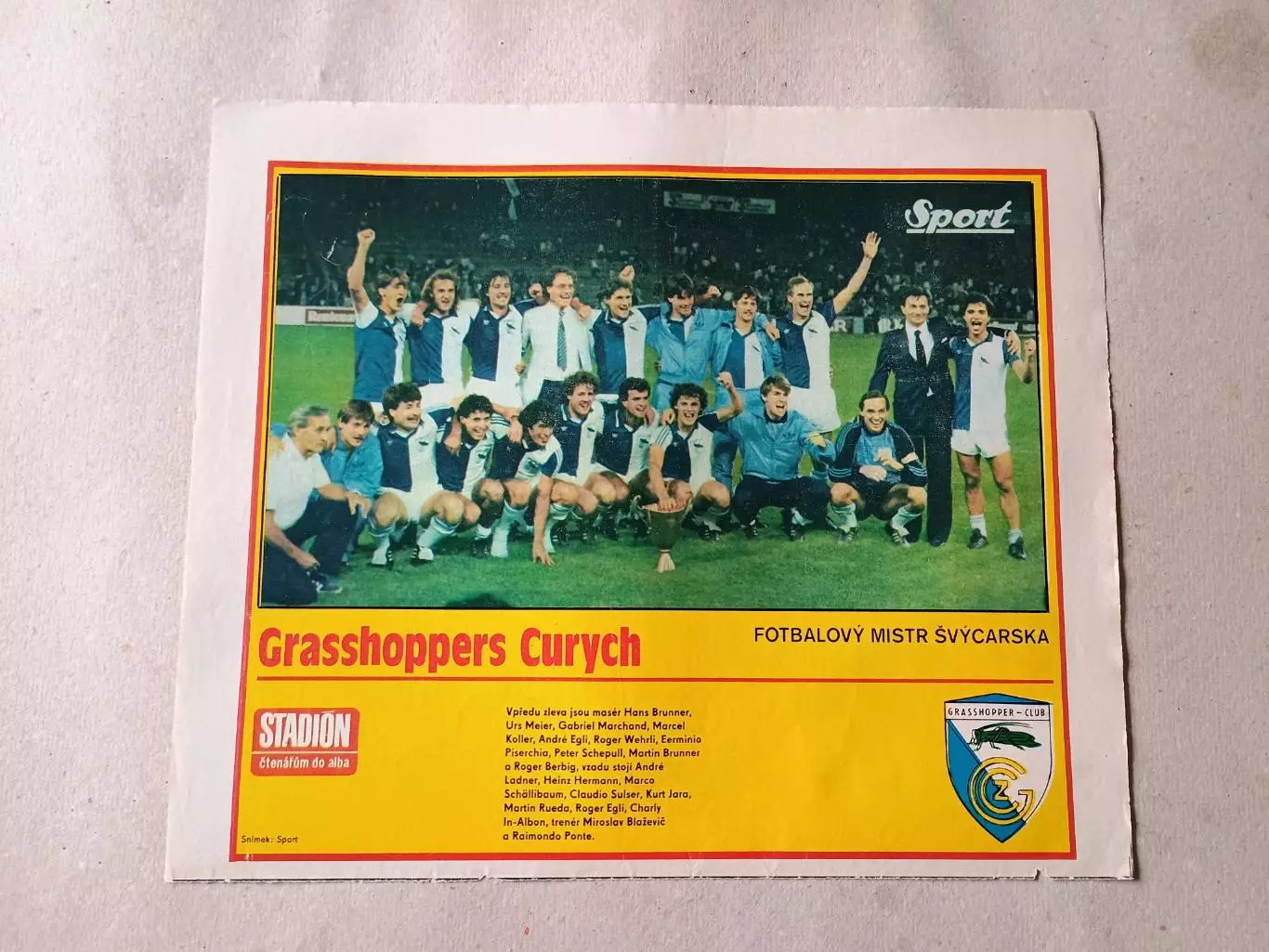 Плакат из журнала Стадион- Grasshoppers 2