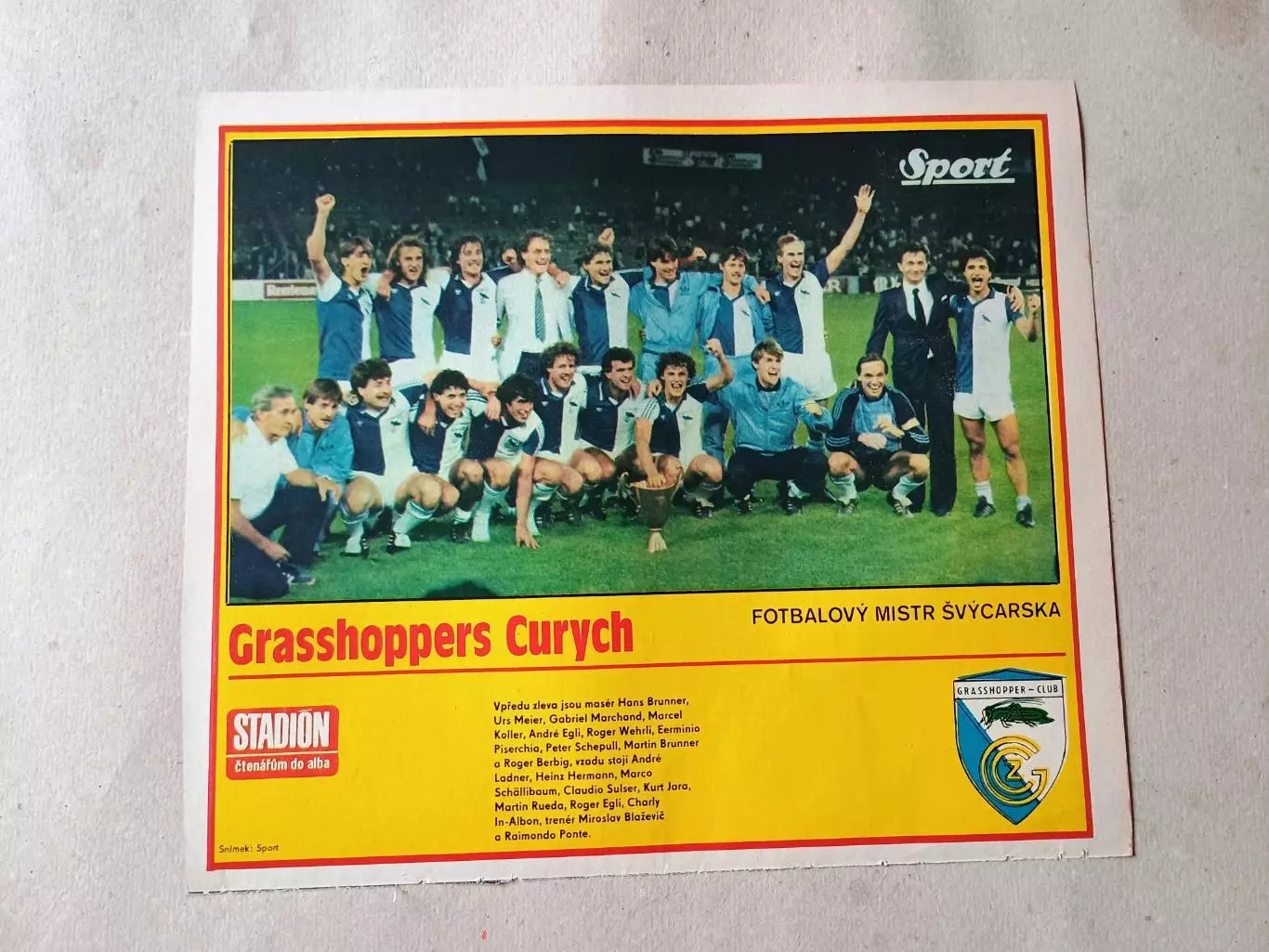 Плакат из журнала Стадион- Grasshoppers 3