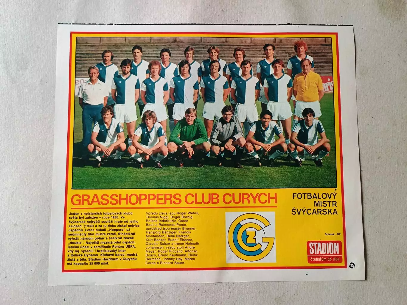 Плакат из журнала Стадион- Grasshoppers 4