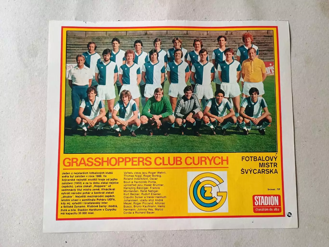 Плакат из журнала Стадион- Grasshoppers 5